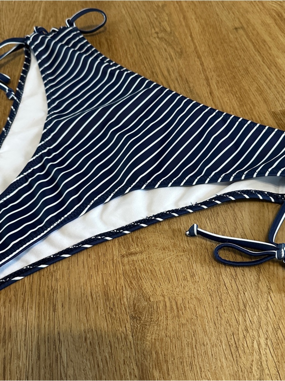Beachsissi Navy Stripe Tie Side Bikini Bottom XL Coastal Chic - NEW - Picture 3 of 9